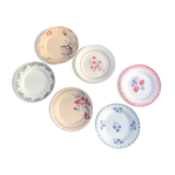 6 mismatched vintage plates
