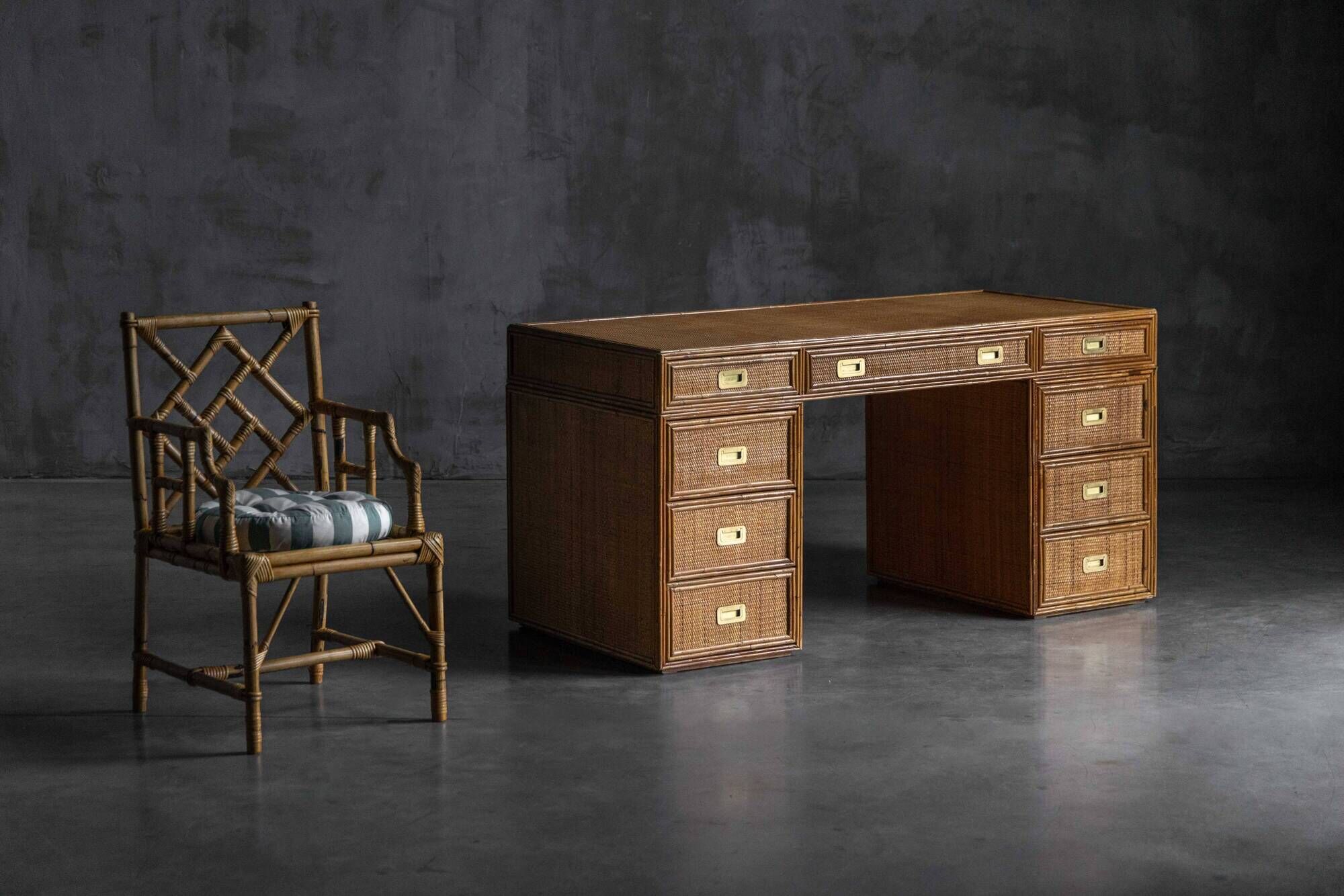 Bureau en Bambou par Vivai Del Sud, Italie, 1970s