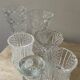 Série de 6 vases miniatures en verre ciselé