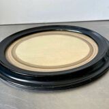 Antique black wooden oval frame   frame  21.5 cm x 23 cm