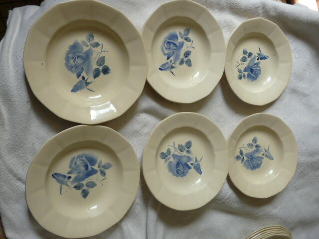 Service de vaisselle Digoin Sarreguemines 6 assiettes plates & creuses 5 à dessert
