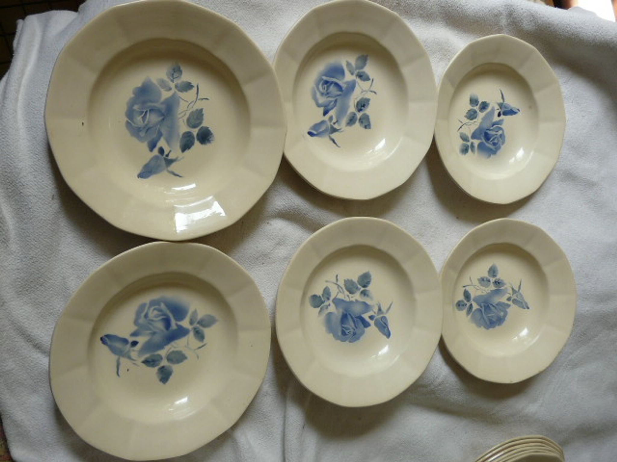 Dishwashing service Digoin Sarreguemines 6 plates flat & hollow 5 for dessert