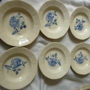 Dishwashing service Digoin Sarreguemines 6 plates flat & hollow 5 for dessert