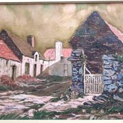 Gouache and charcoal, A hamlet in La Haye, ch. Levaché