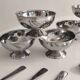 Set de 6 coupes à glace en inox vintage