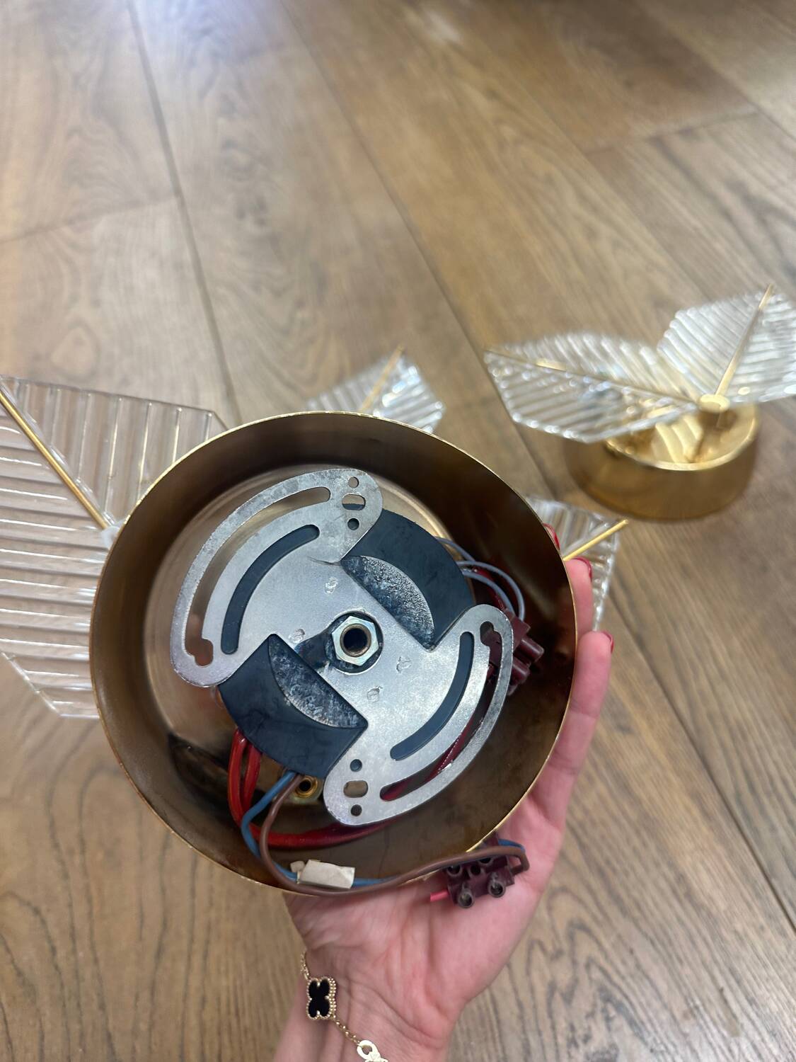 Set of 3 brass Wall Lamps, 1970