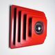 Multi-Layered Pyramid Wall Lamp In Red By Hustadt Leuchten, Germany 1970S