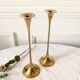 Pair of Scandinavian candlesticks in gilded brass H 23 cm