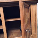 Brutalist Handcrafted Oak 2 Door Cabinet, Belgium, 1950s