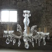 Maria Theresa crystal chandelier with leaf drops, 6 lights, mid-20th c.