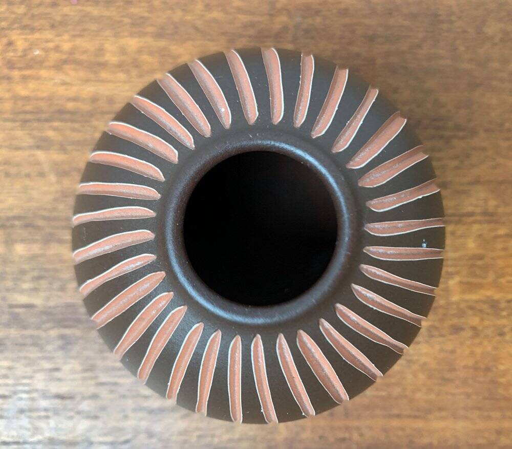 Wormser Terra-Sigillata pottery vase from Germany, mid-century, 1960s.