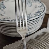 6 silver metal forks