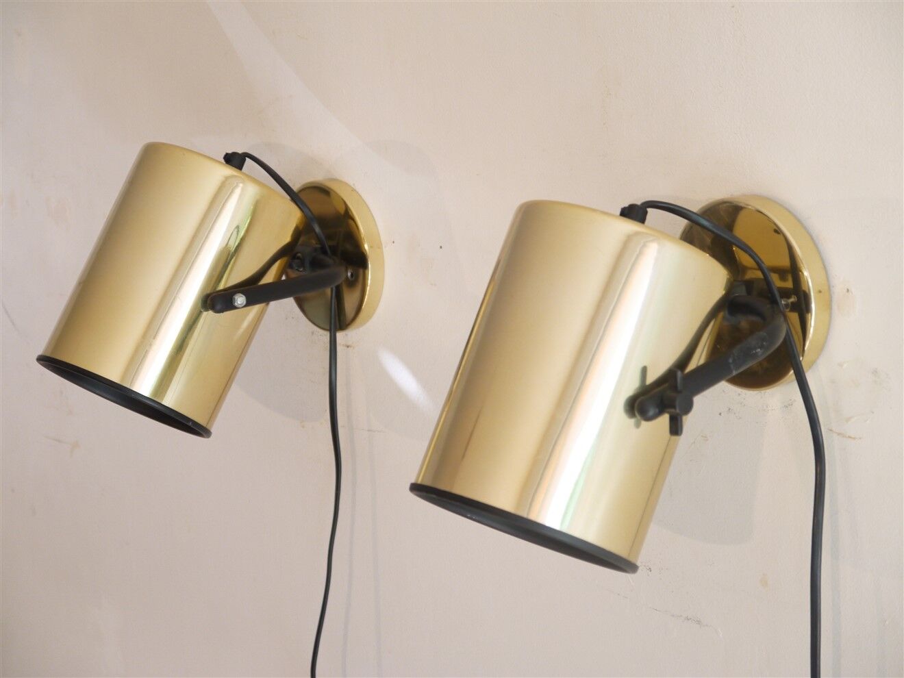 Pair of Scandinavian vintage wall lamps 1970
