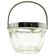 Art Deco sugar bowl, pressed glass, chrome-plated brass, Huta Hortensja, Poland, 1950s