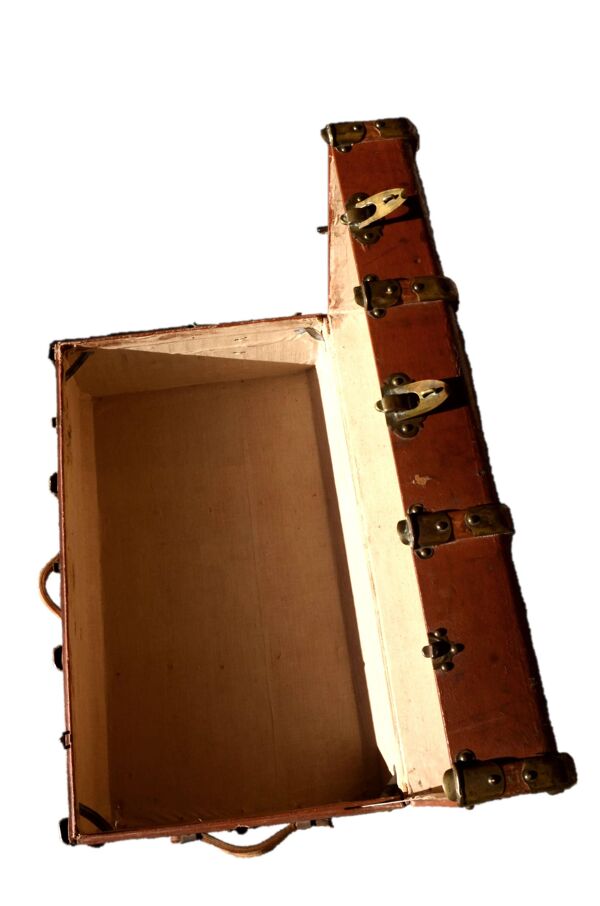 Malle de voyage ancienne 85x33x51cm