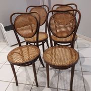 Suite of 4 chairs Bistrot cannage ZMP Radomsko for Thonet 1950s
