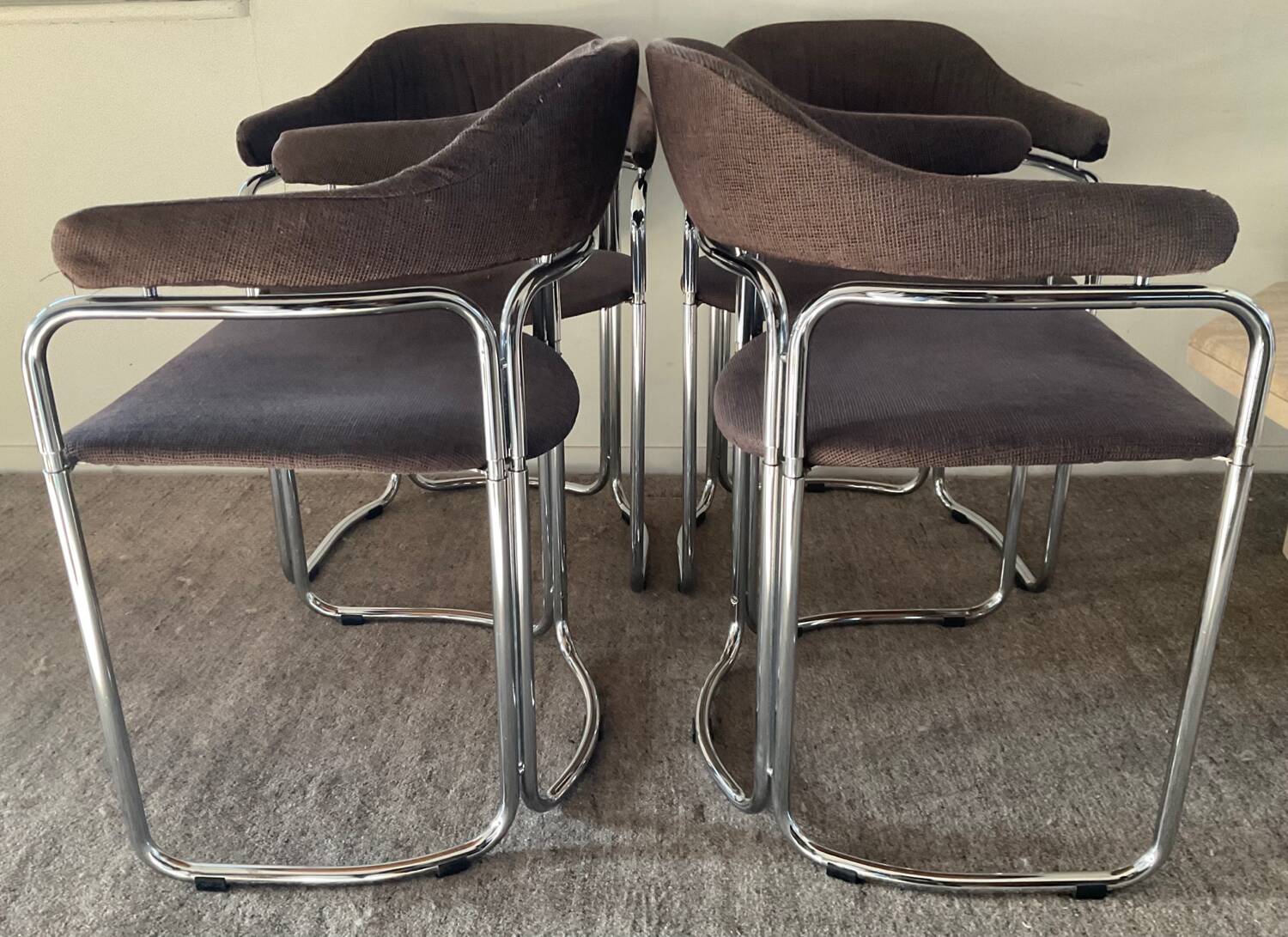 Series of 4 Italian armchairs by Otto Gerdau 1970s