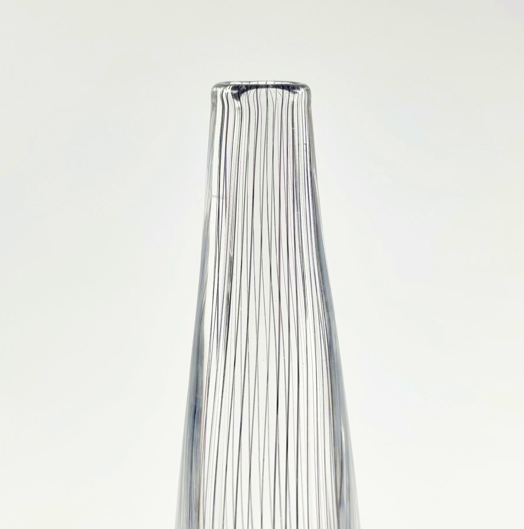 Large Mid-Century Scandinavian Striped Glass Vase by Vicke Lindstrand for Kosta, Sweden, 1950s