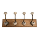 Coat Hook Rack 4 Ceramic Hooks Vintage Rustic