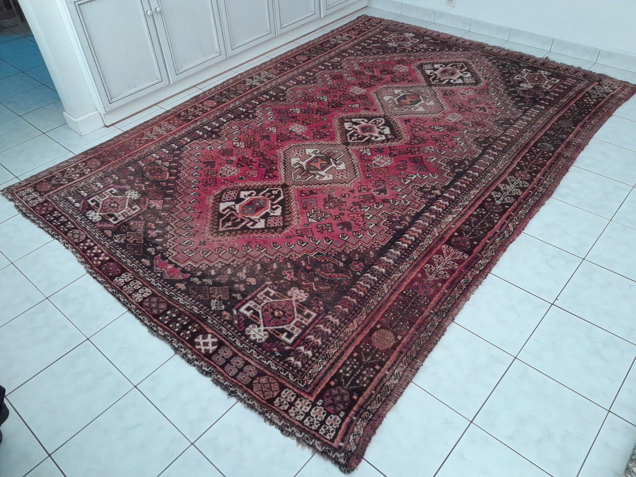 Handmade shiraz persian carpet 337x237cm