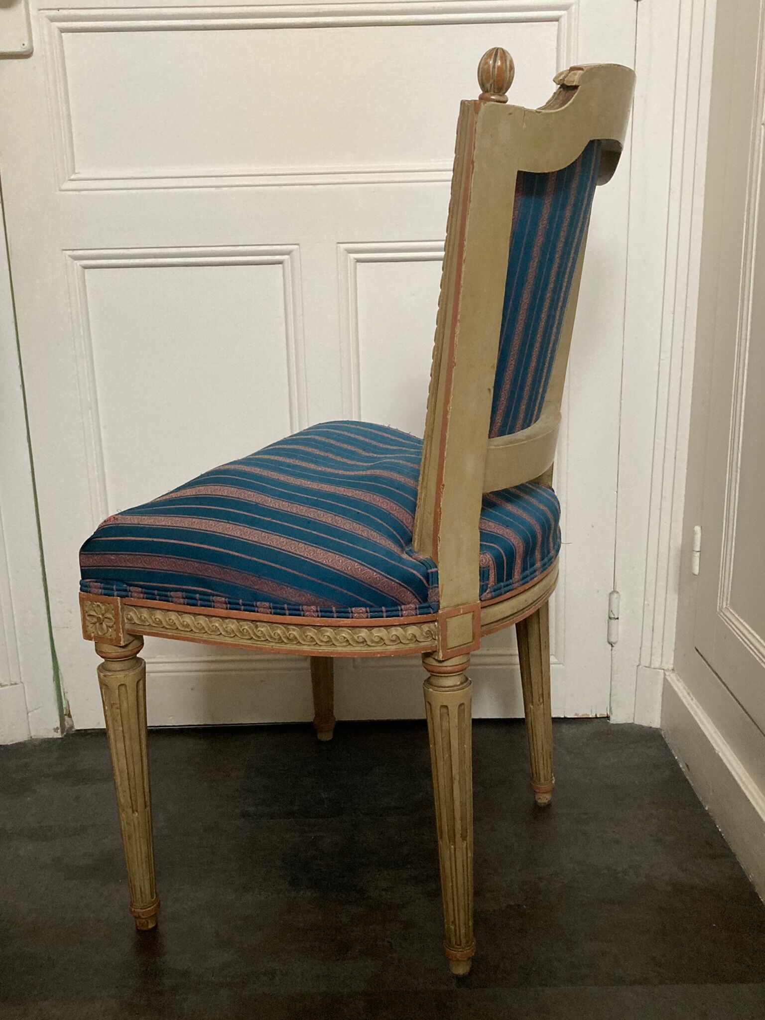 Old louis XVI style chair patinated wood