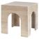 Arc-shaped travertine side table