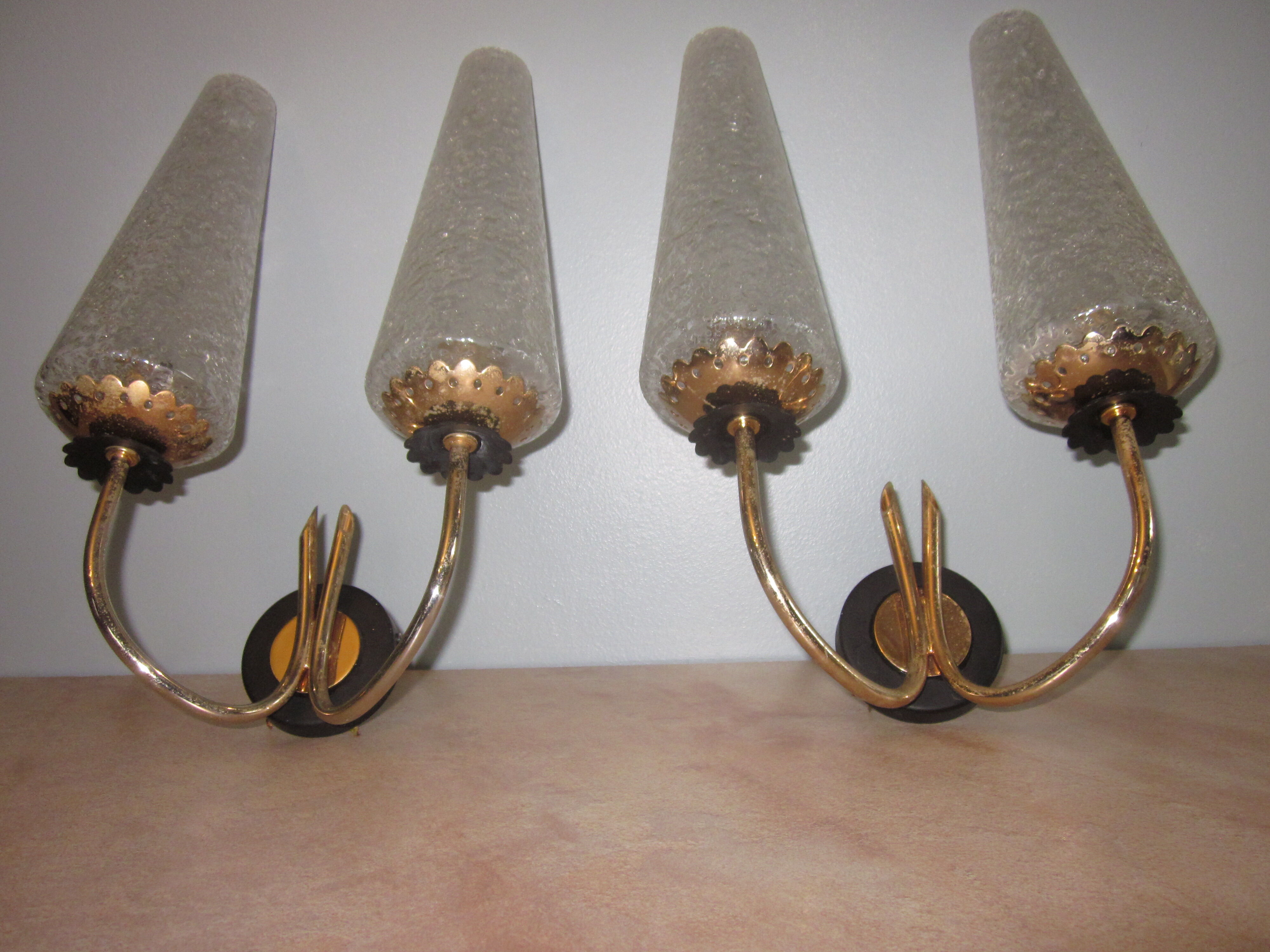 pair of wall lamps arlus of the years 50-60