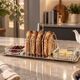 Art Deco Silver Plated Toast Rack, Matching Hammered Tray Crystal Butter Dishes