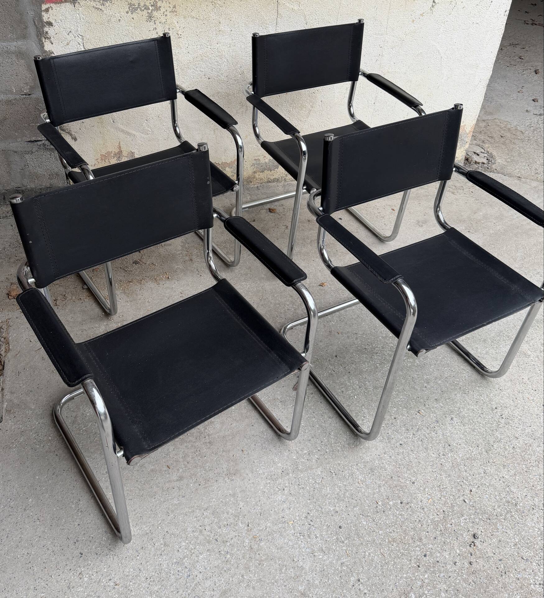 4 B34 armchairs by Marcel Breuer from the 1980s