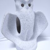 80s design ceramic owl lamp