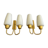 Pair of vintage mid-century wall appliques is 60s