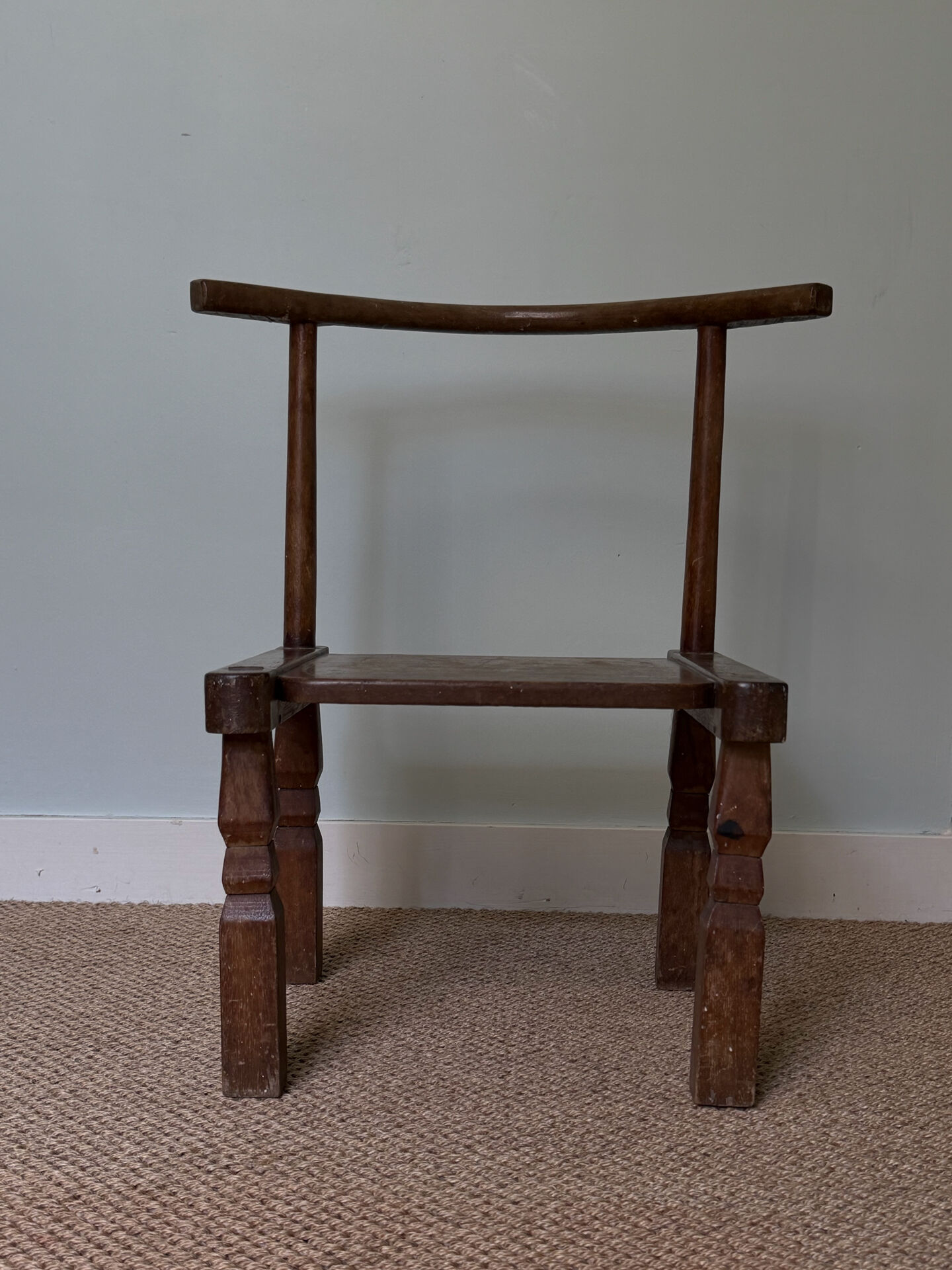 Handcrafted low chair in solid wood – Ivory Coast