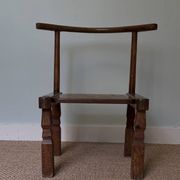 Handcrafted low chair in solid wood – Ivory Coast