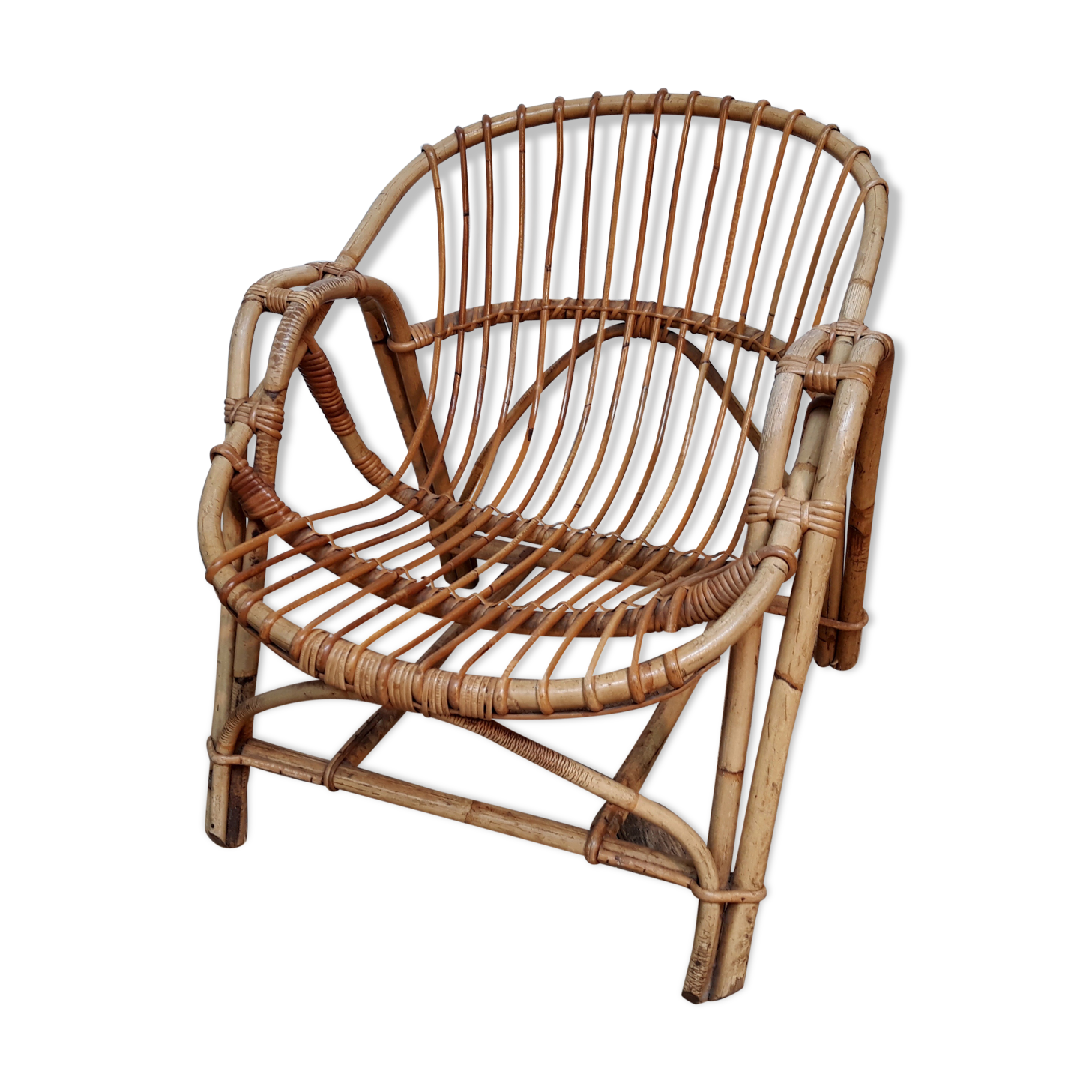 Vintage rattan armchair