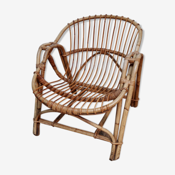 Vintage rattan armchair