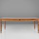 Wabi sabi style French dinner table in elm wood with drawer, ca. 1850