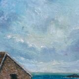 Oil painting on canvas, house by the sea, signed Lelaidier, 73x5