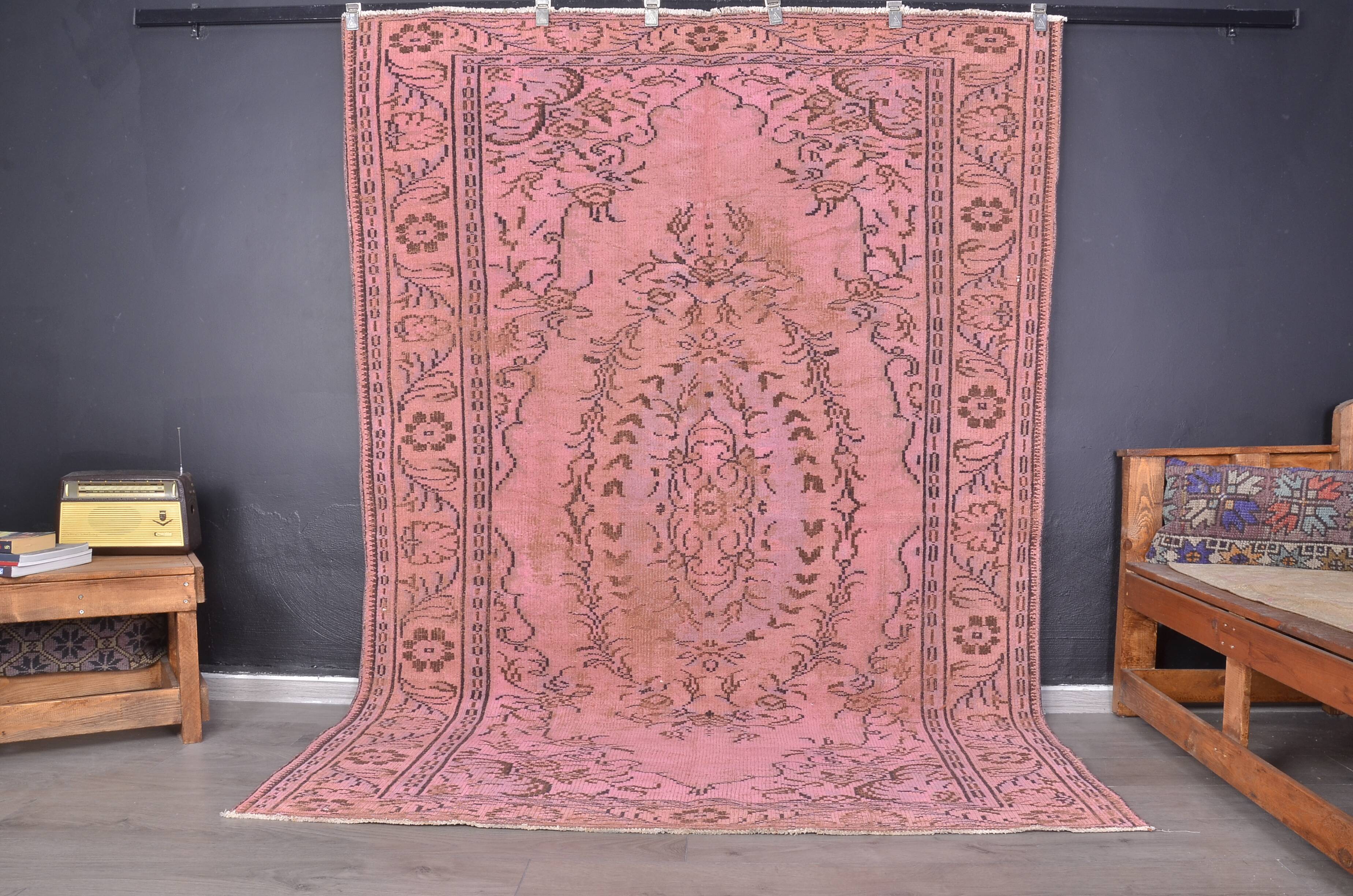 Pink Handknotted Antique Rug sku 1131