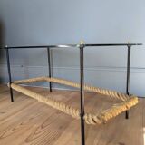 50s metal and rope coffee table