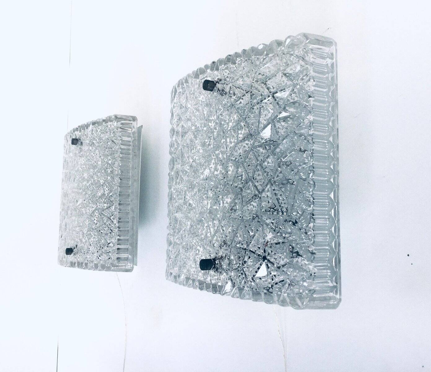 Glass Sconce Wall Lamps from Bur Leuchten, 1960s, Set of 2