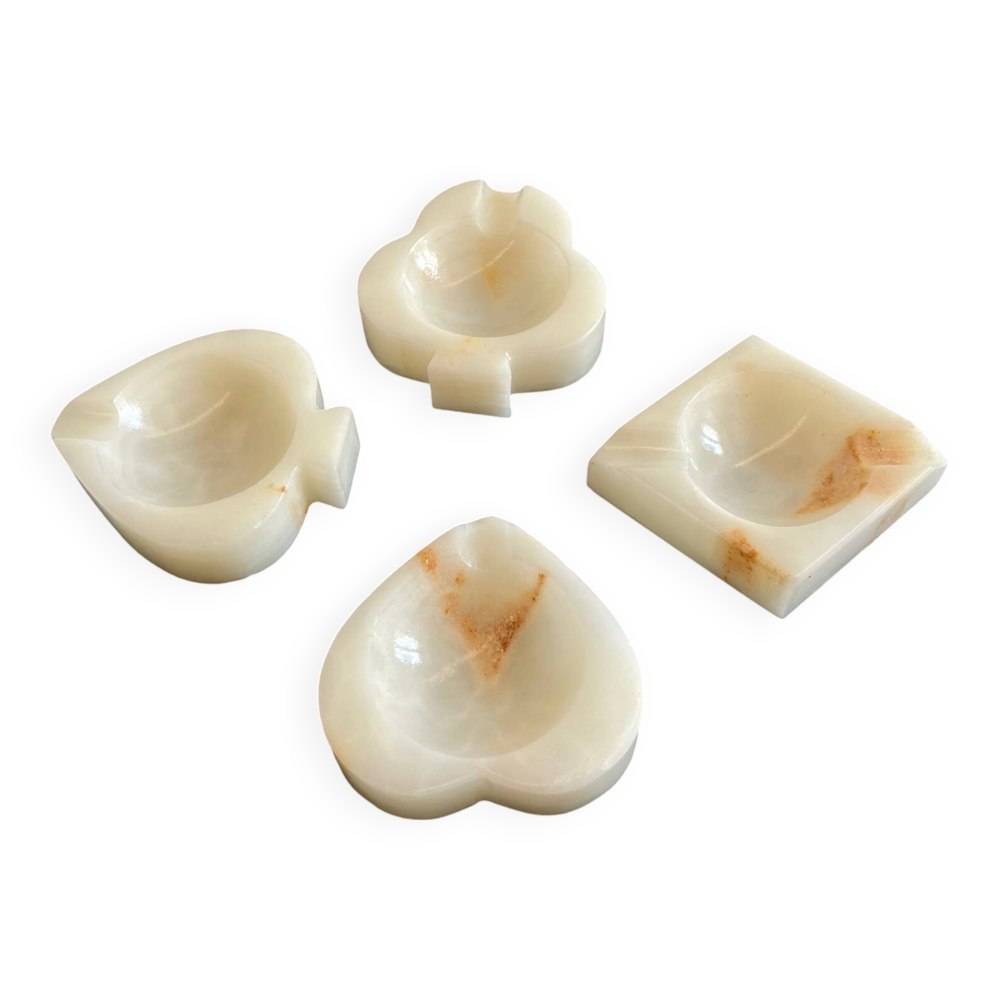 Vintage playing cards onyx ashtrays