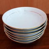 6 hollow plates gold edged in Limoges porcelain