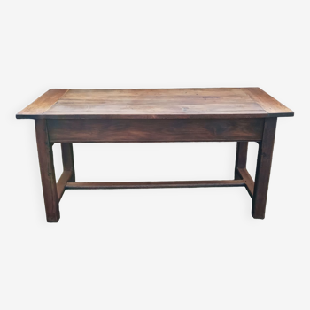 Oak farm table with two large drawers