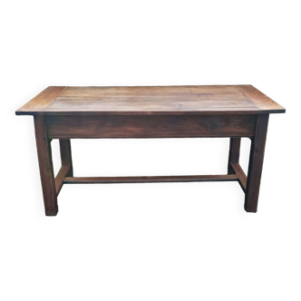 Oak farm table with two large drawers