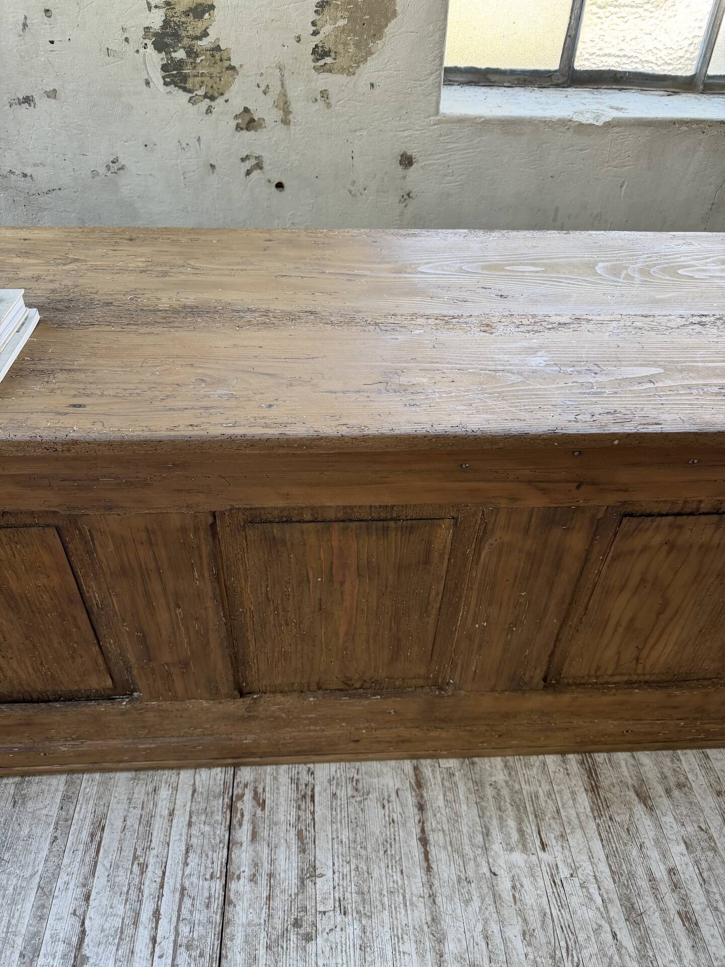 Comptoir de commerce 1950 bois pin 211cm