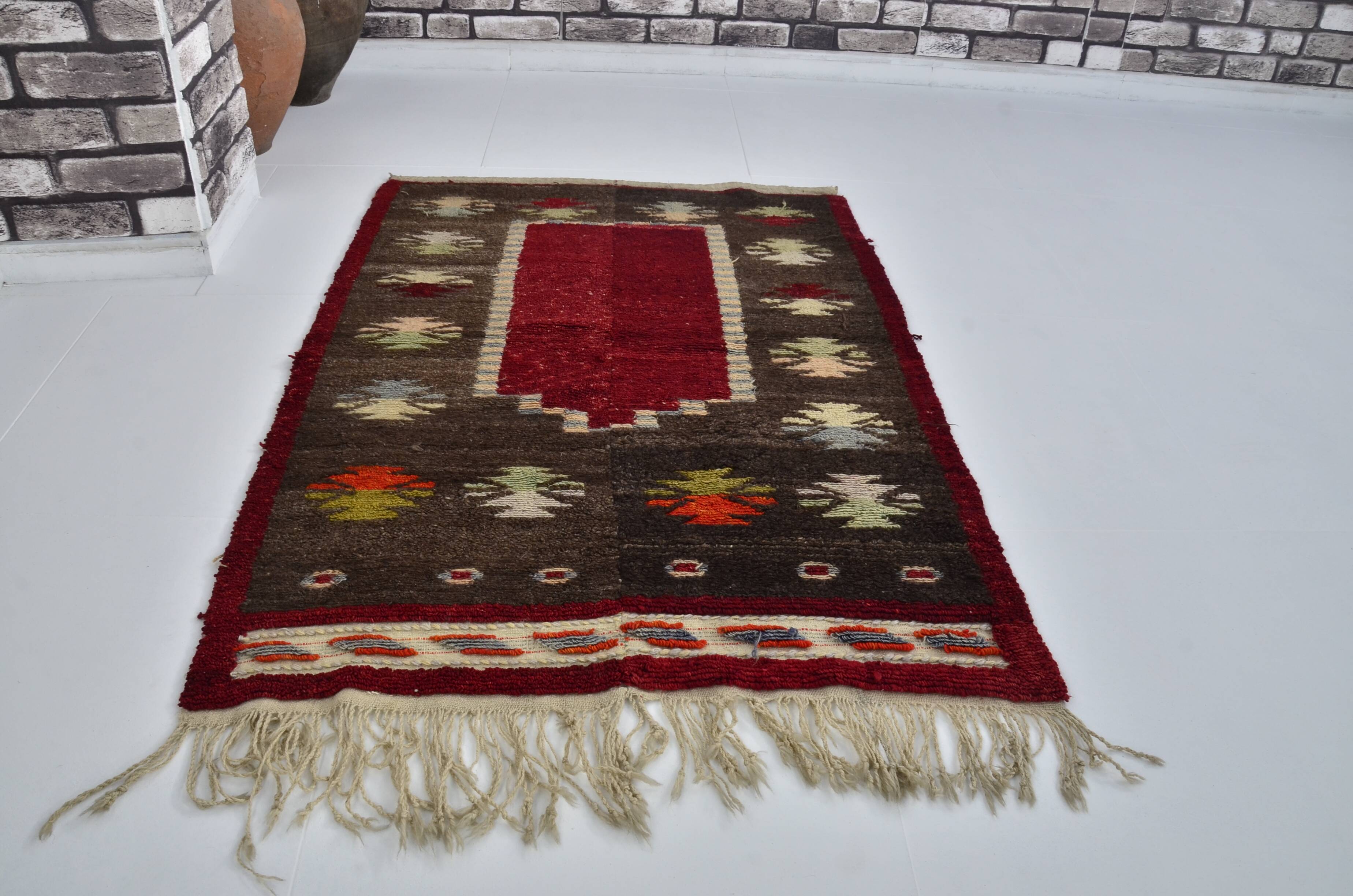 Tapis décoratif à pompons anatolien sku 3068
