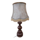 Vintage wooden lamp with fringed shade