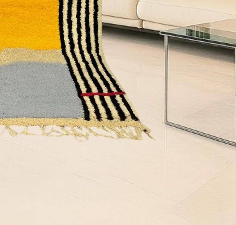 Handmade pure wool rug, size 100x200 cm.