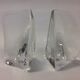 Pair of Daum crystal book ends, stamped