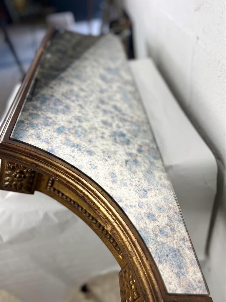 Console étagère vintage 'or' etagere avec verre miroir